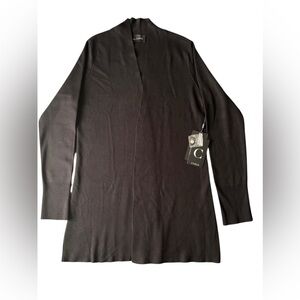 Cyrus NYC Black Open Front Knit Cardigan Vest Women’s Medium NWT